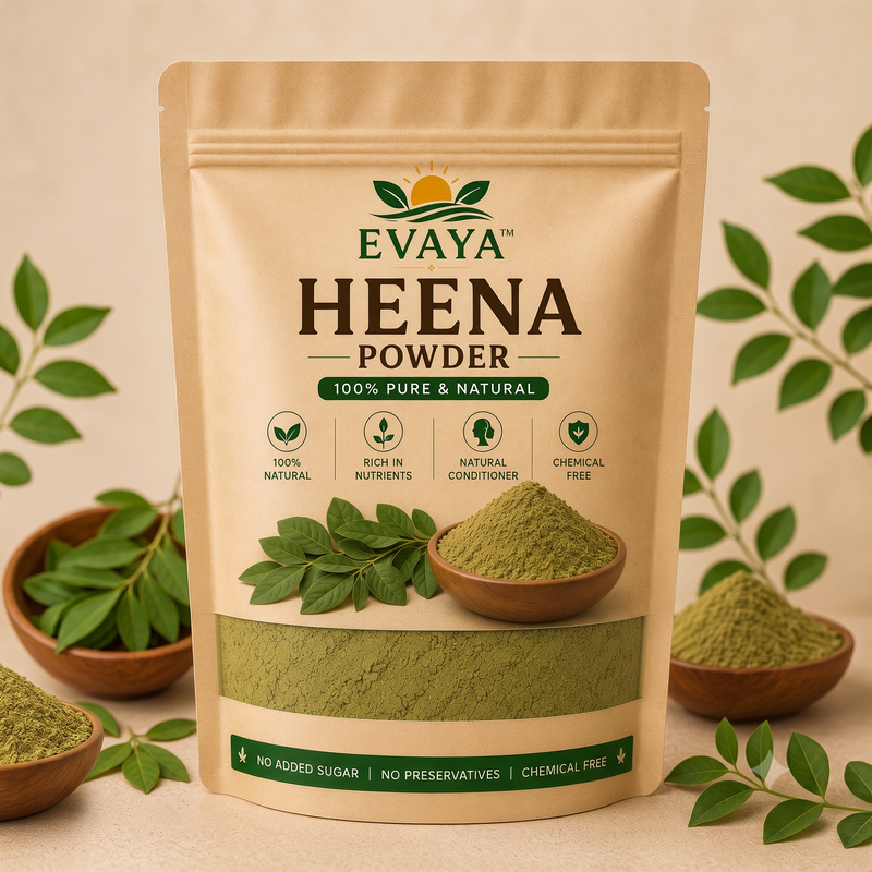 Evaya Pure Herbal Heena Powder – Natural Hair Conditioner & Color