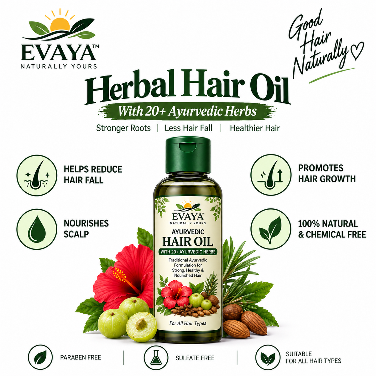 Evaya Herbal Hair Oil – 100ml