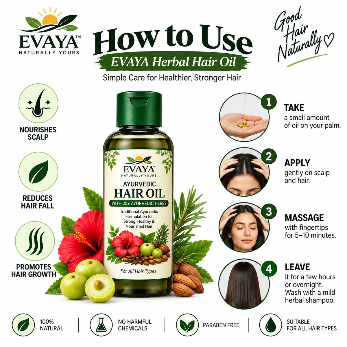 Evaya Herbal Hair Oil – 100ml
